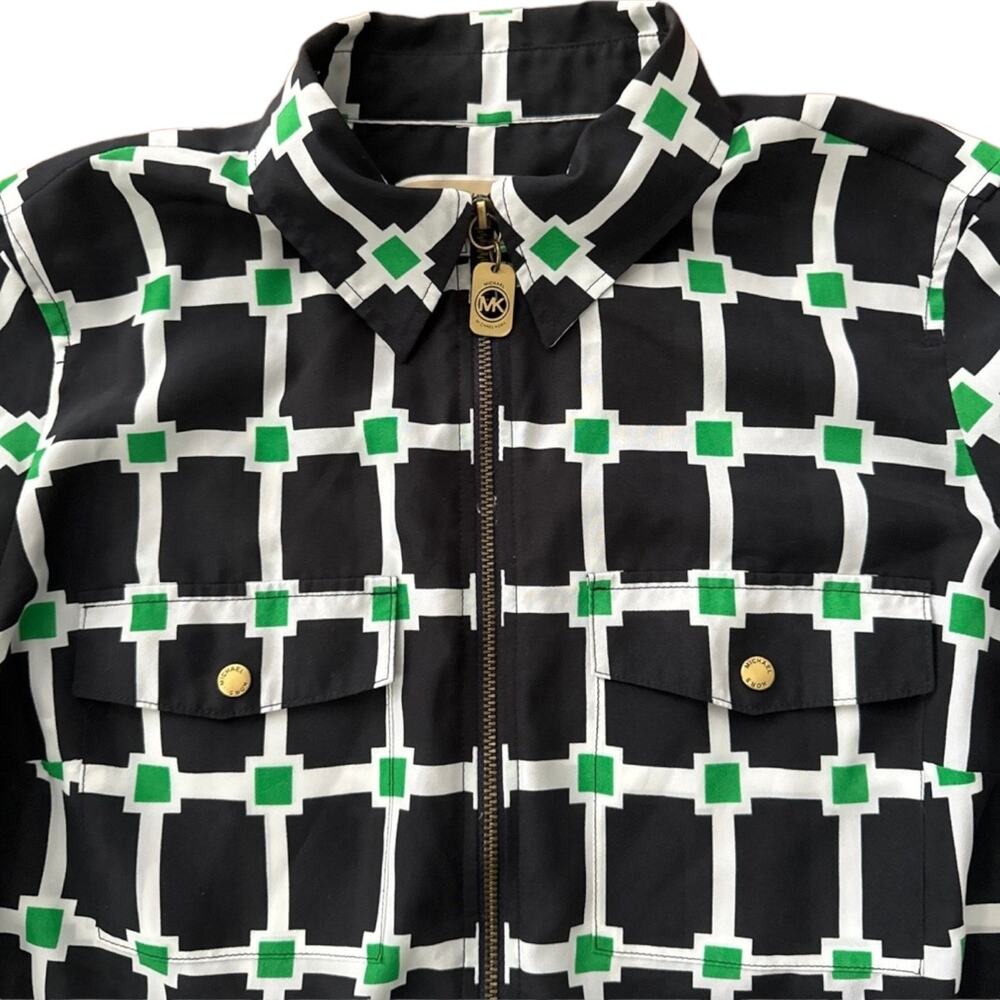 Michael Kors button down blouse navy green animal print bundle of two size small - Picture 5 of 12